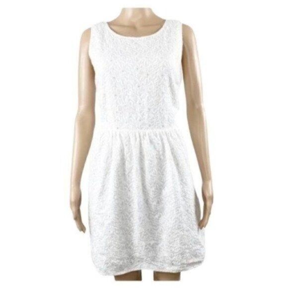 JOIE Soleil eyelet white sleeveless dress size  large Style J463-31334 - Picture 2 of 9